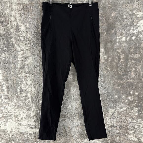 Anne Klein Size M Flat Front Casual Pants Black Pull On Pants Zipper - Picture 1 of 13